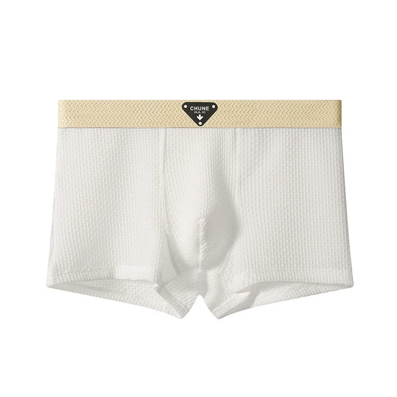 1/3PCS männer Kühlen Eis Seide Boxer Shorts Sommer Satin-wie Feste Unterhose Haut Freundliche Atmungsaktive mesh Gabelung Männliche Unterwäsche