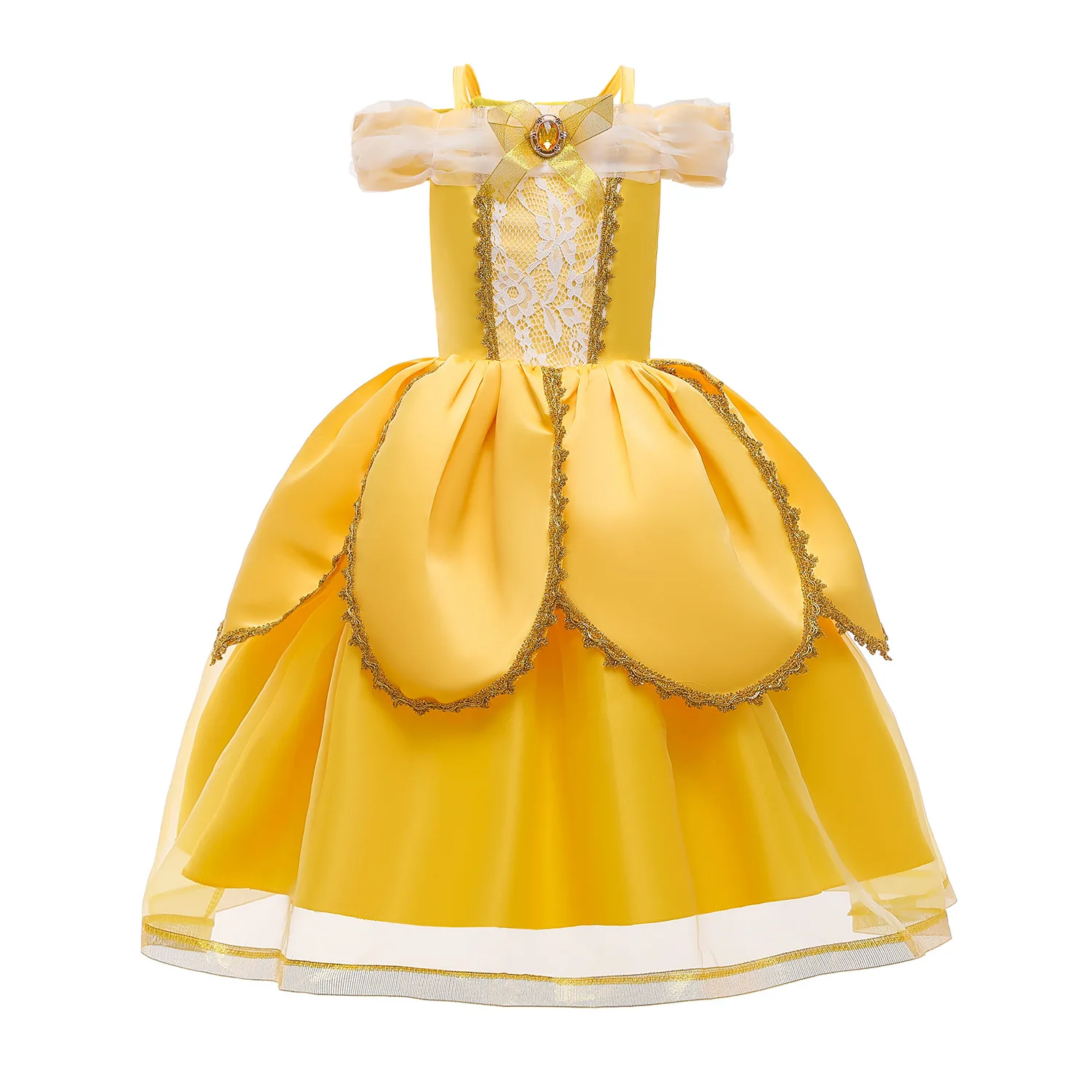 Girls Belle Dress Kids Ball Gown Beauty and Beast Children Christmas Birthday Carnival Party Cosplay Disguise Princess Costume