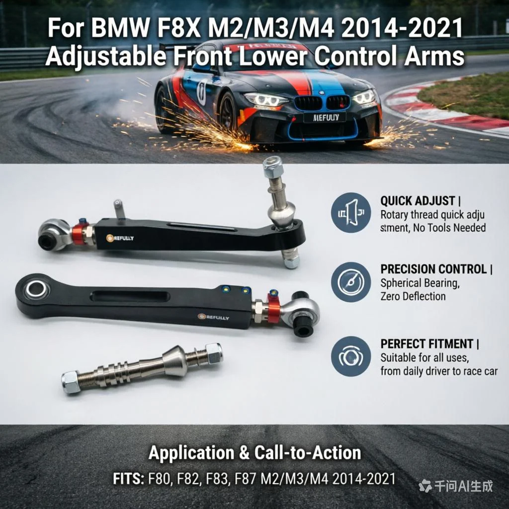 

For BMW F8X M2/M3/M4 2014-2021 Adjustable Front Lower Control Arms Auto Parts Accessories