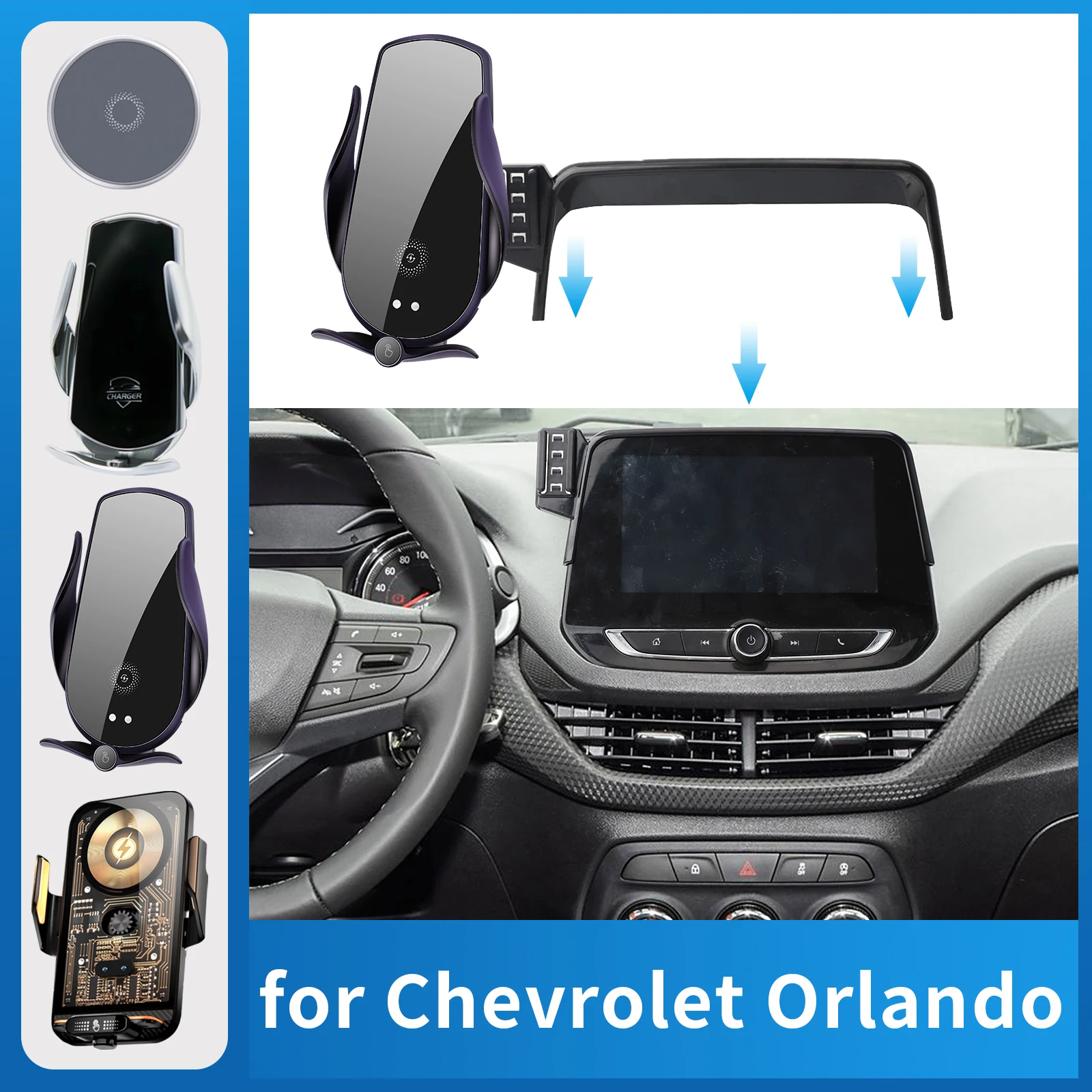 

Car Mobile Phone Holder for Chevrolet Orlando 2018 2019 2020 2021 2022 (8.0inch Charging GPS Bracket Navigation Stand Auto