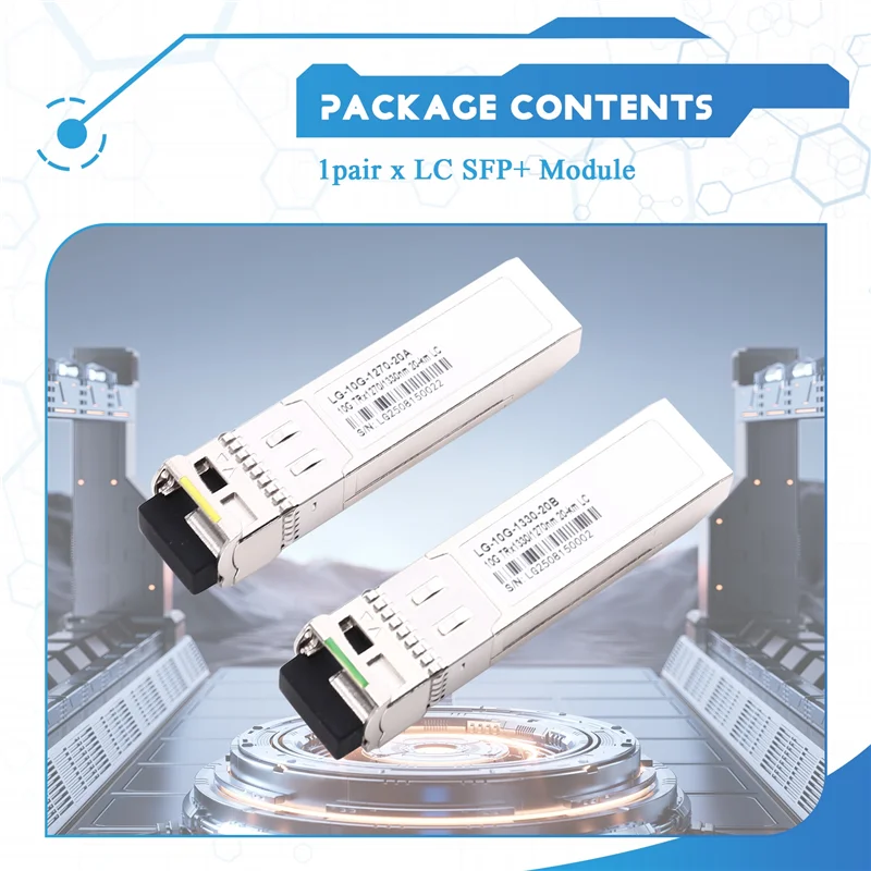 10G BIDI LC SFP+ Module 1270/1330Nm Single Mode 20KM Fiber Optic Module For HORACO Switch
