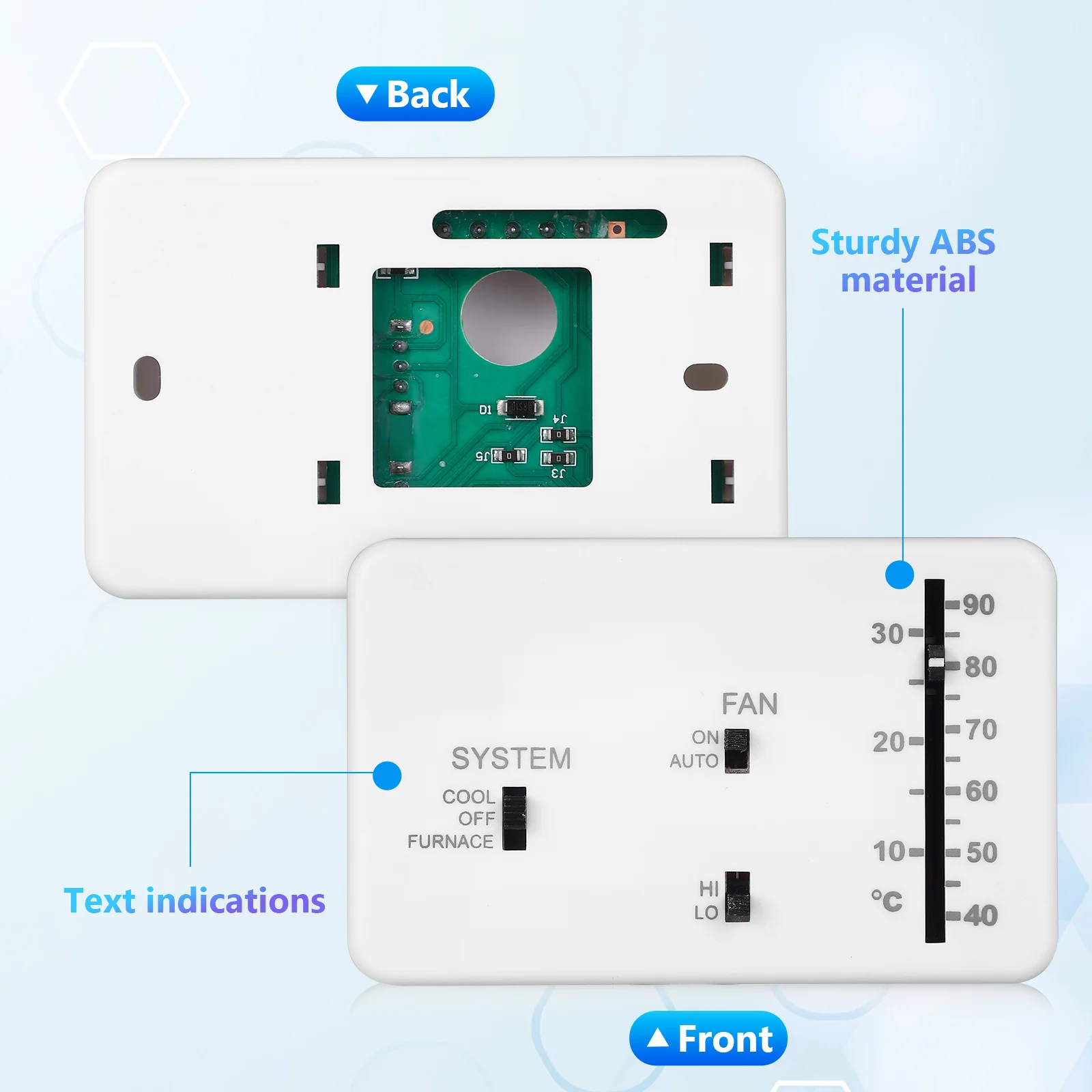 

1 Set Camper Wall Analog Temperature Control Replacement Sturdy Installation Heat Temperature Control System