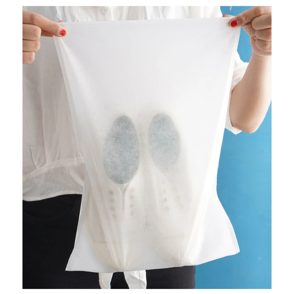 Travel Shoe Bags 32x38cm Bag Dust Pouch Clear Portable Storage Drawstring Ravel Clothes 20Pcs Travel Shoe Bags