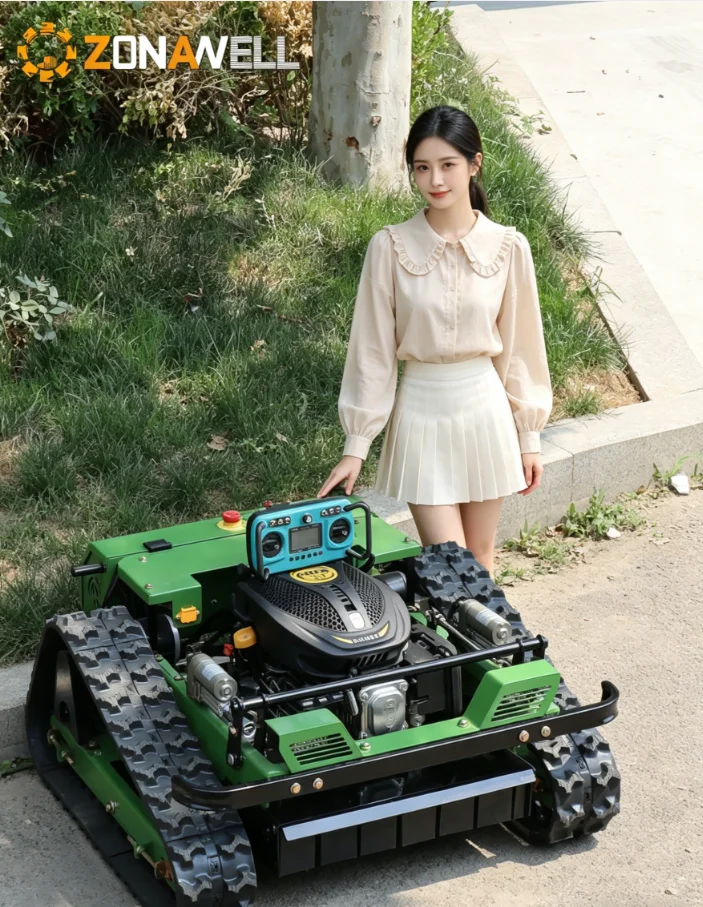 

Factory-Direct Remote-Controlled Tracked Zero-Turn Mower 550mm Cutting Width High Value Low Price Customizable Remote Operated L