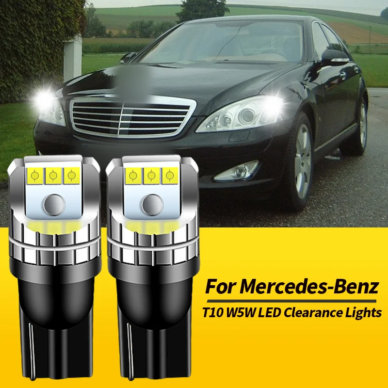

2PCS T10 W5W LED Clearance Light Bulbs Canbus For Mercedes-Benz S-Class W220 1998-2005 W221 2005-2013 C216 06-10 Car Accessories
