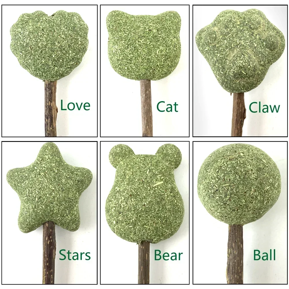 Cute Shape Fresh Cat Catnip Toys Cat Mint Natural Safety commestibile forma carina Pet Mint Lollipop Catnip Ball Cat Toy denti puliti