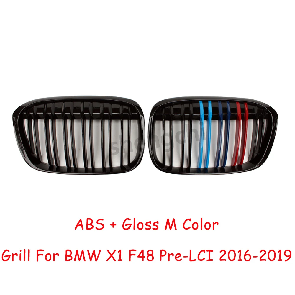 X1 F48 Pre-LCI ABS Gloss M Color Front Bumper Grill For BMW X1 F48 Replacement Grilles Car Accessories 2016-2019