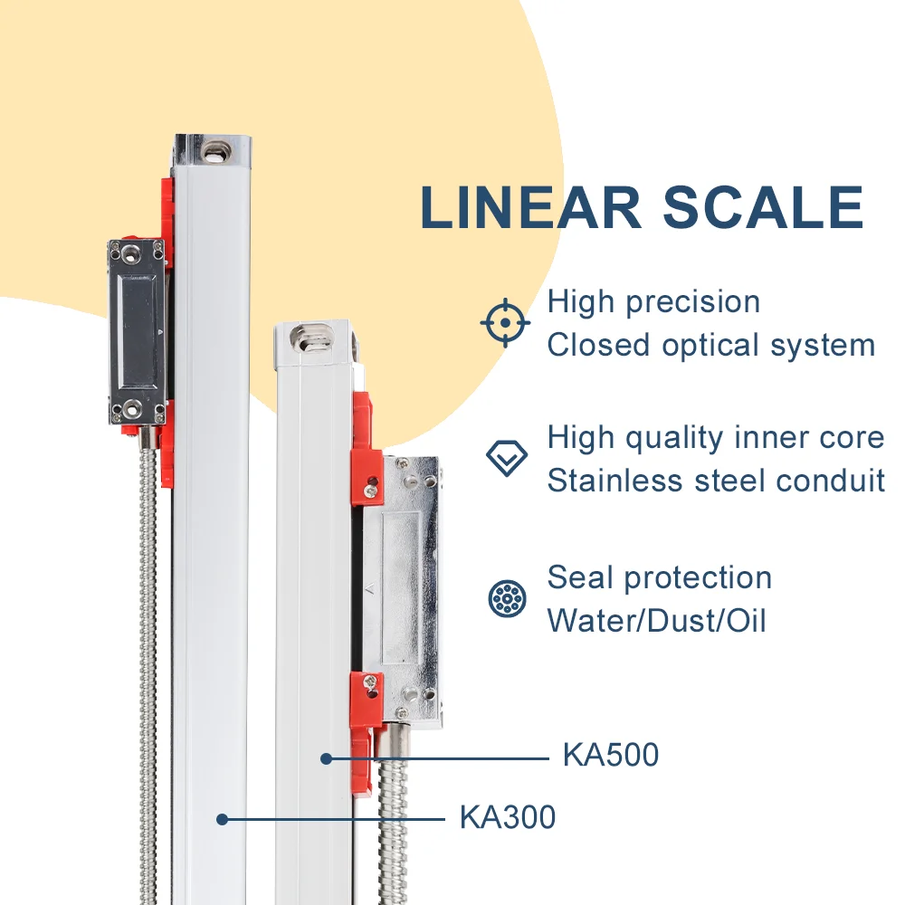 YHSINO YH800-3A 3-axis LCD قراءات رقمية KA300 مقياس خطي KA500 صغير التشفير القرار 5um70-1020mm للمخرطة