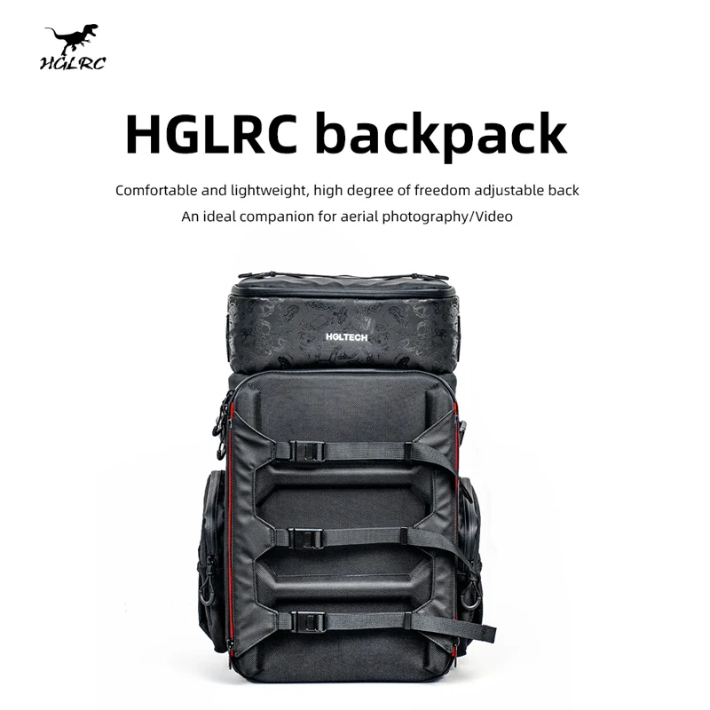 HGLRC FPV Backpack 360X260X530mm - Waterproof Fabric, Lumbar Support, Rain Cover & Battery Safety Bag for RC FPV Freestyle Drone