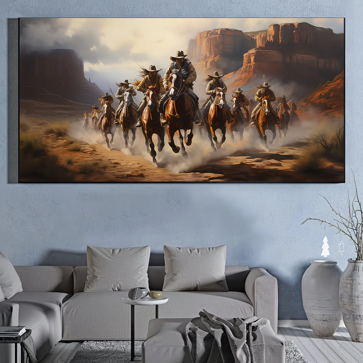 DIY Diamond Painting Western Cowboy Riding Horse Group Cross Stitch Kits Embroidery Full Diamond Mosaic Rhinestone Wall Art