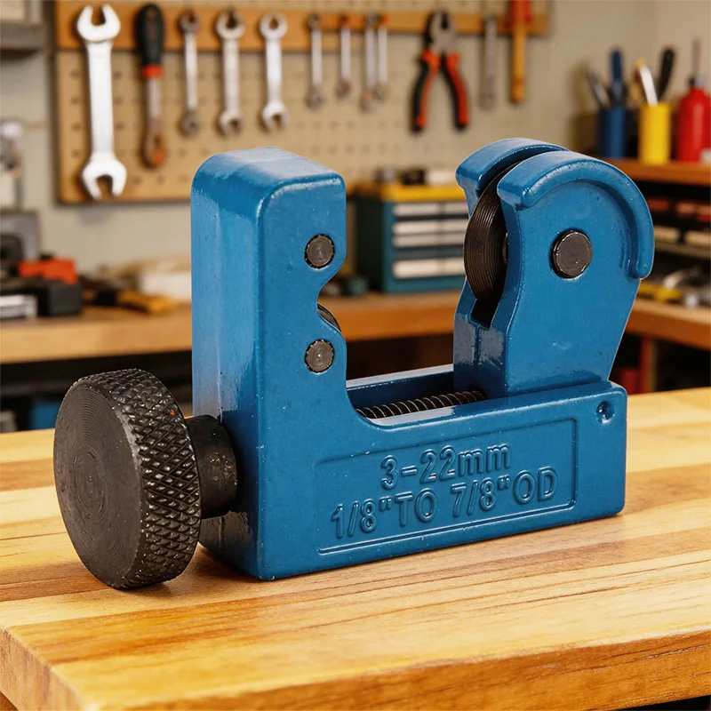 Metal Pipe Cutter 3-22mm Zinc Alloy Body Bearing Steel Blade Compact for Tight Spaces Copper Aluminum PVC Tube Cutting Tool
