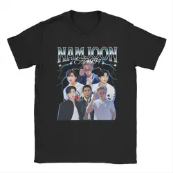 RM Namjoon Kpop Men T Shirts Novelty Tees Short Sleeve Round Collar T-Shirts 100% Cotton Graphic Clothes