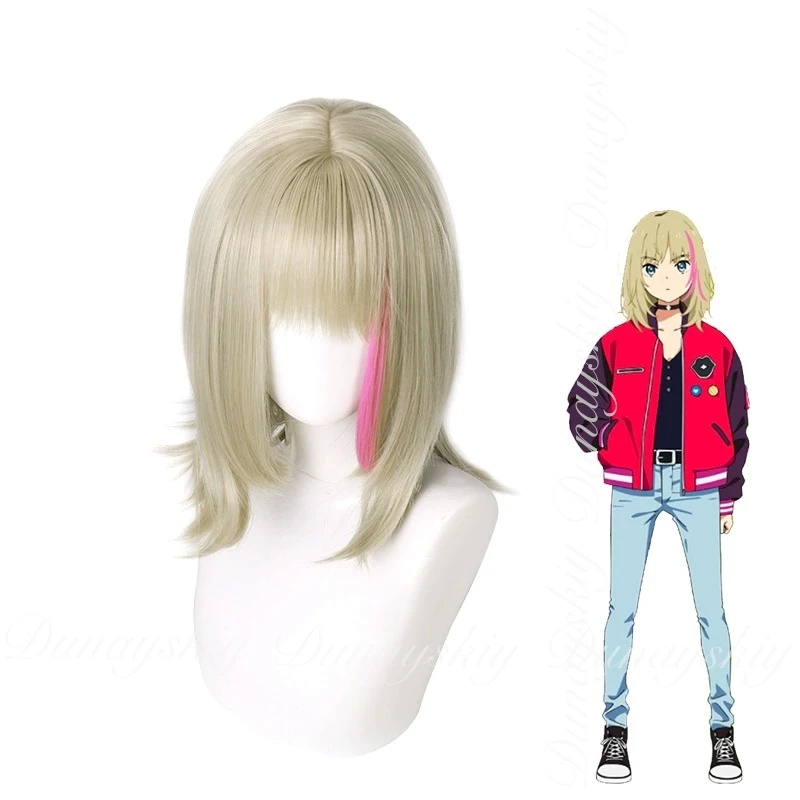 عجب البيض الأولوية كاواي ريكا فتاة مع الشعر الأشقر والوردي يسلط الضوء على سكّين متعدّد الاستخدامات الأسلحة تأثيري حلي أنيمي بدلة كاملة