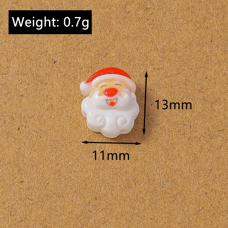 10 Stück Niedliche Weihnachts-Schneeflocken, Weihnachtsmann, Elch aus Kunstharz, Flache Cabochons für Scrapbooking, DIY Kinderschmuck, Haarspangen-Zubehör – Detail 5