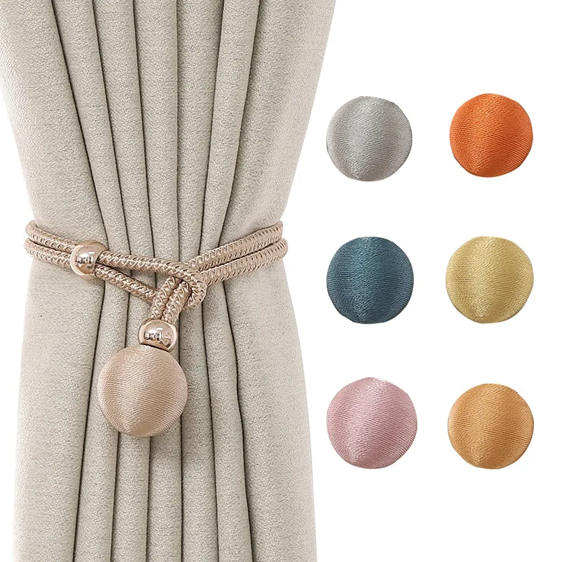 Strong Curtain Tiebacks Decorative Curtain Ties With Ball Beads High Quality Holder Hook Buckle Clip Curtain Rods Accessoires
