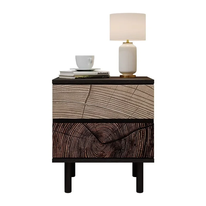 

Italian light luxury bedside table, household bedroom drawer locker, medieval wabi sandy wind advanced sense, small side cabinet