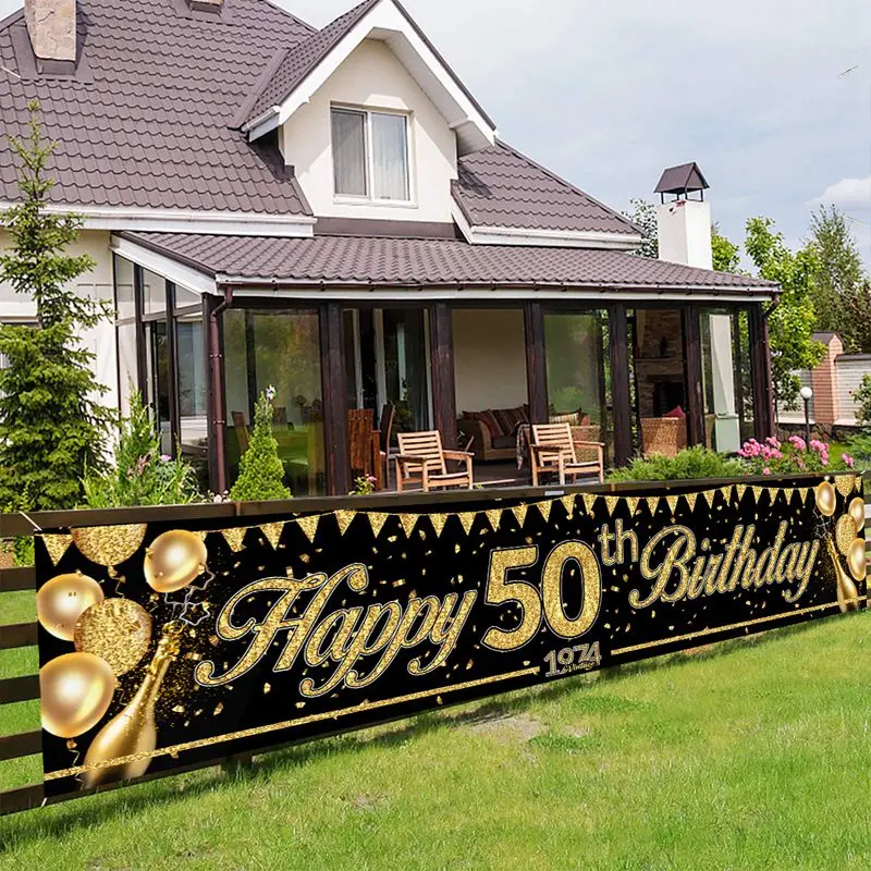 Happy 50th Birthday Backdrop Background Banner For Man Napkin Balloon Door Curtain 50 Years Anniversary 50 Birthday Party Decor