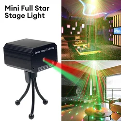 D2 Portable LED Stage Light DJ Disco Light Projector Lights Sound Activated Flash For Christmas Party Wedding Stage Effect Light