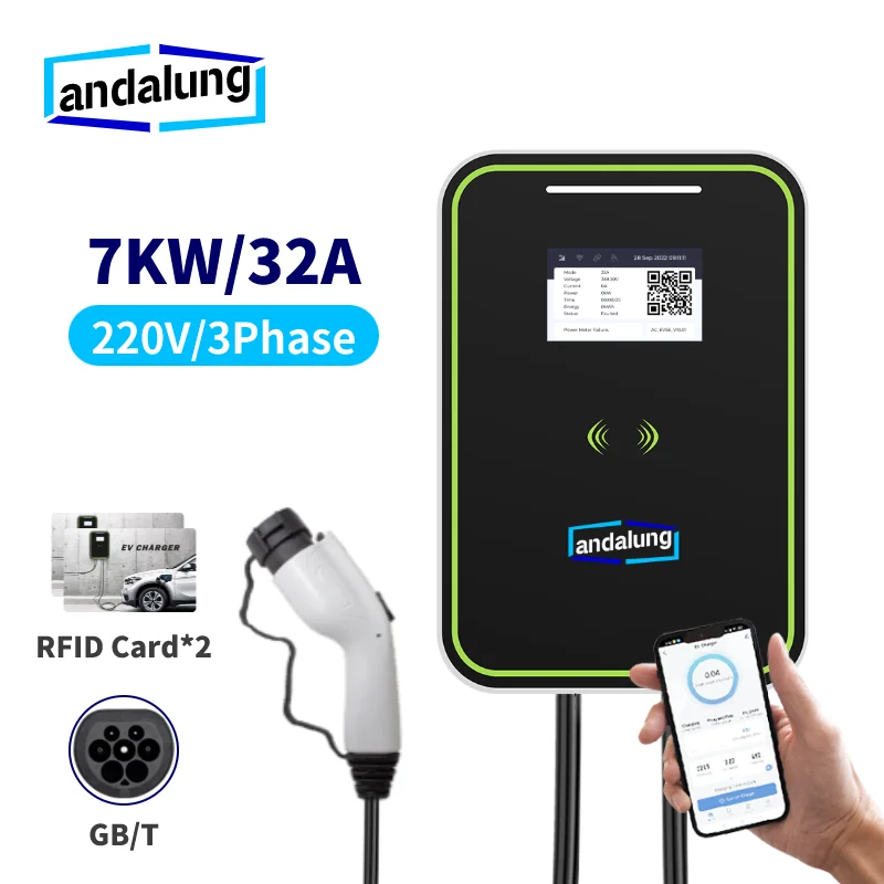 

Andalung EV Charging Station for Electric Car 7KW Charger for Cars 11KW 22KW GBT with app and wifi wallbox