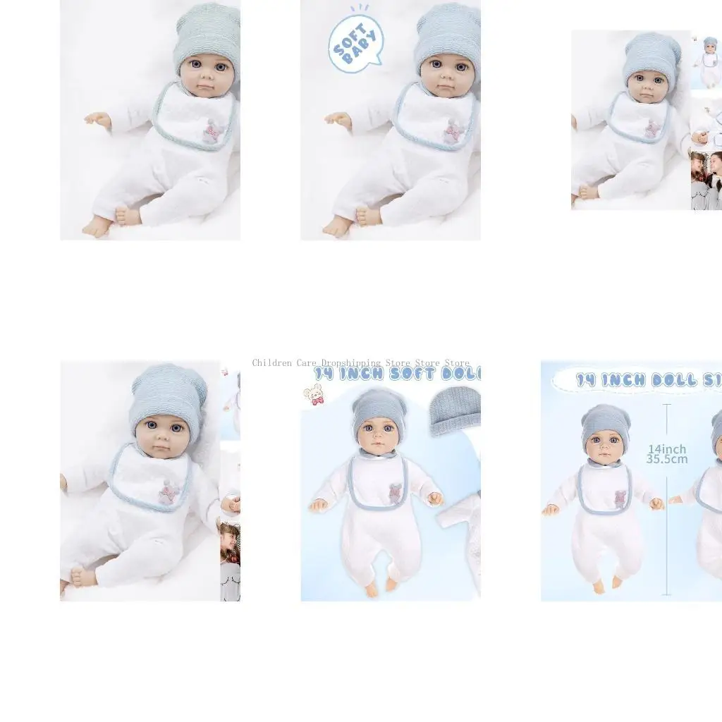 

Practical Pastels Baby Doll with Sleeping Eyes Soft Cuddly Toy for Toddler