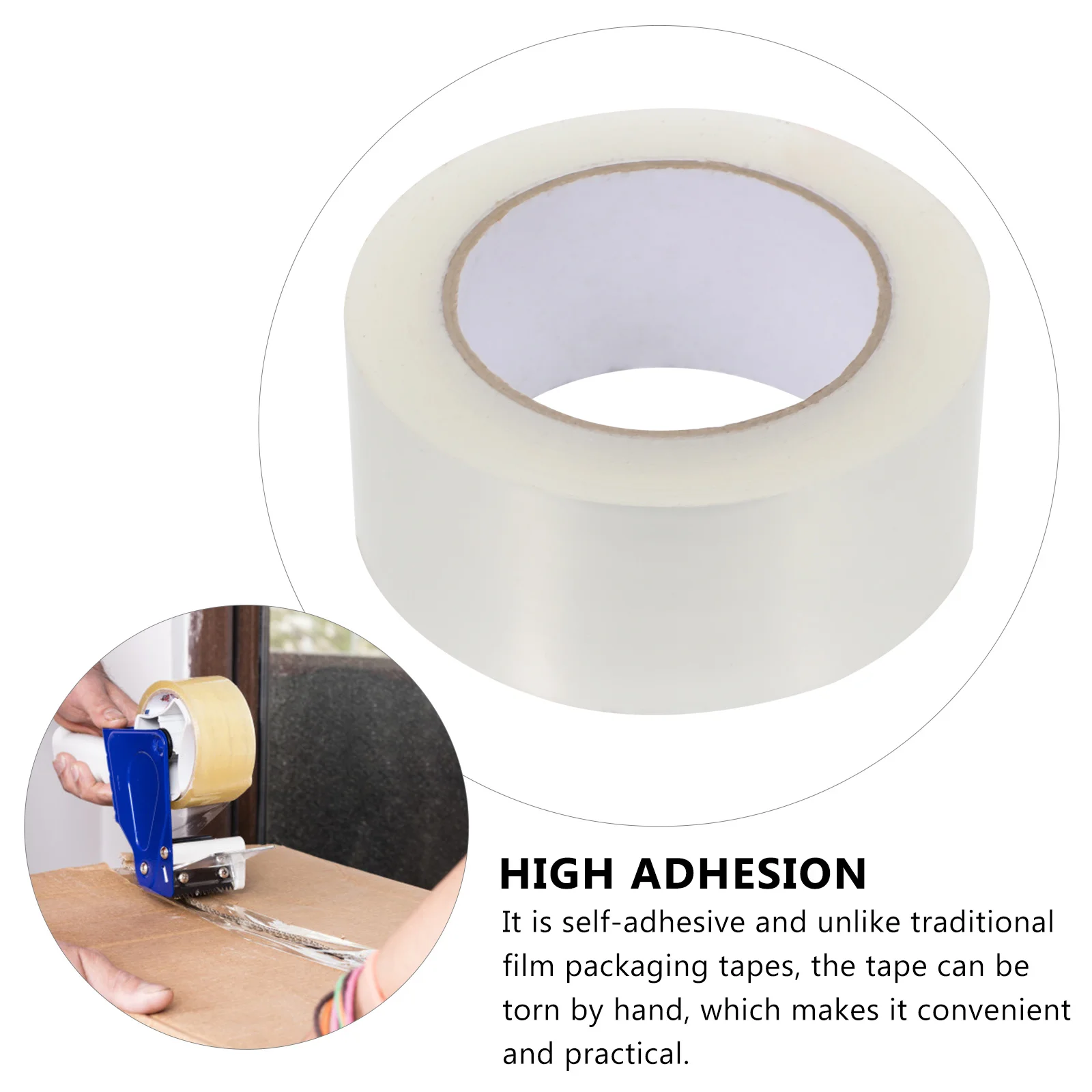 1 Roll of Low Noise Clear Sealing Tape Strong Viscosity for Home Office Stationery Craft Projects Transparent Adhesive Tape