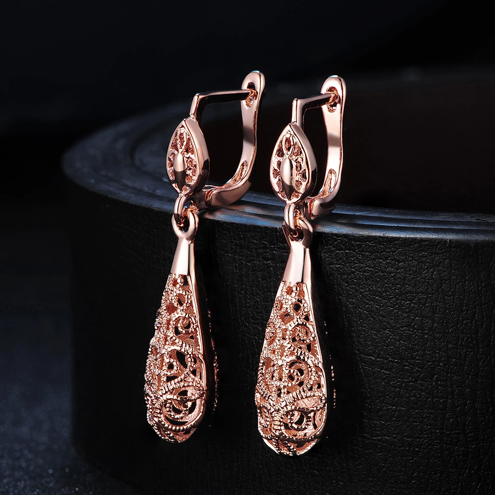 Antique Hollowed Carven Pattern Clasp Dangle Earrings For Women Silver Color Vintage Jewelry HotSale Christmas Day Gift E788