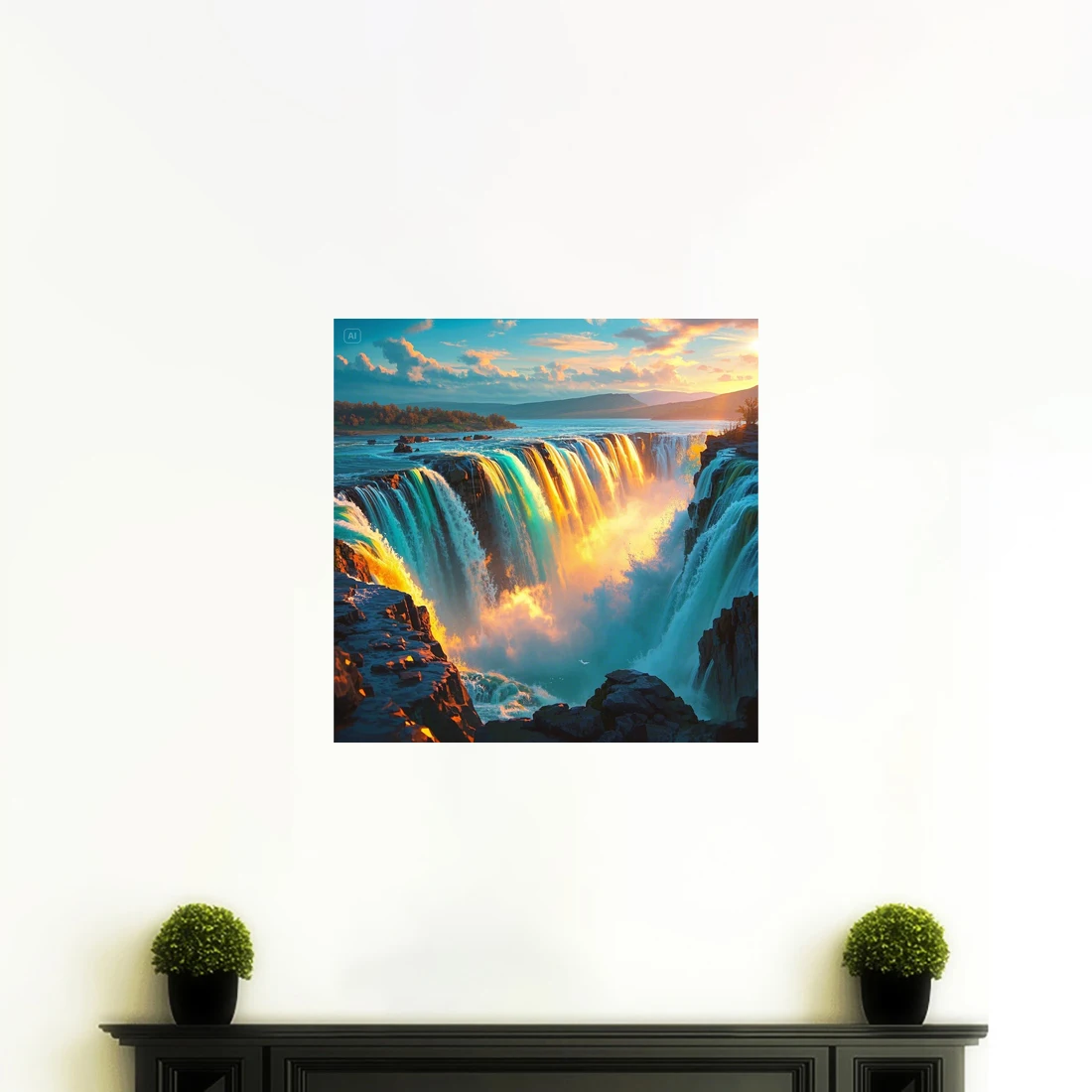 Three Ratels QHH28 Magnificent Waterfall Colorful Art wall sticker For home decoration