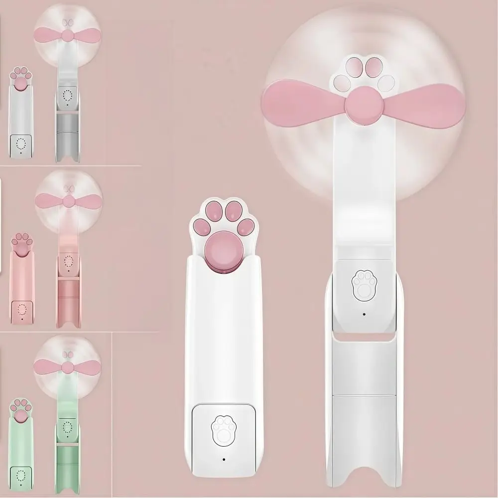 3 IN 1 Handheld Mini Fan 3 Gears USB Rechargeable Folding Flashlight Fan 1200 MAh Lightweight Pocket Silent Fan Summer Outdoor