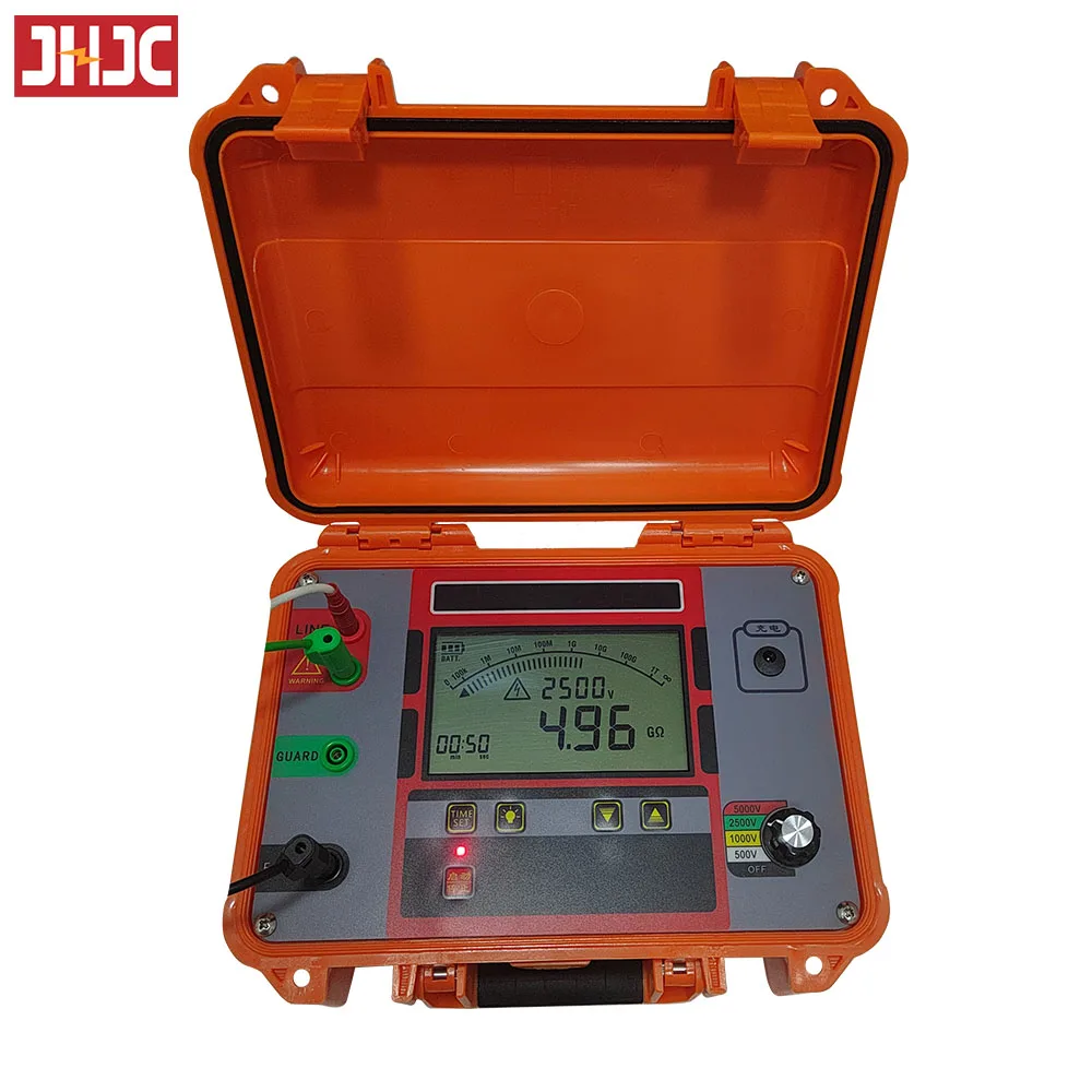 2.5kV/5kV High Voltage Insulation Resistance Tester Meter Portable Megameter Earth Ground Resistance Voltage Tester Megohmmeter