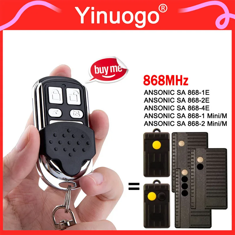 ANSONIC Garage Door Remote Control 868.35MHz Fixed Code Compatible With ANSONIC SA 868-1E 868-2E 868-4E 868-1 868-2 Mini/M