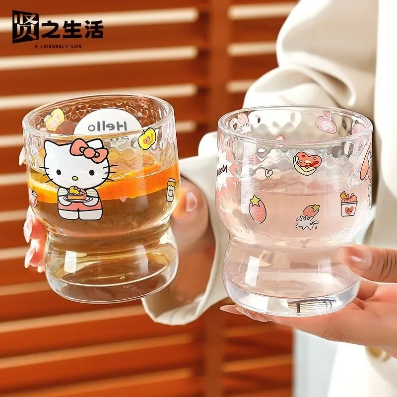 

My Melody Anime Kawaii Sanrio Water Cups Cute Cartoon Glass Cinnamoroll Cup Drinking Household Bottle Hello Kitty Gifts