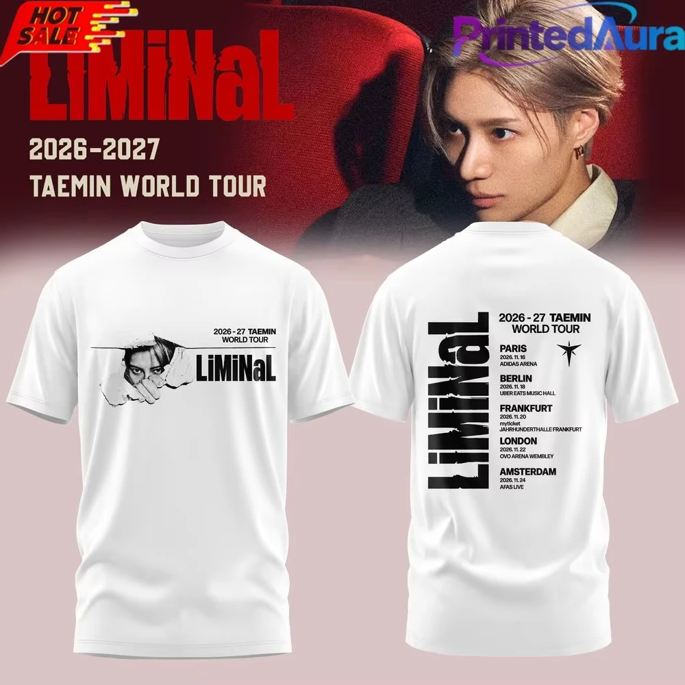 2026 LiMiNaL World Tour Pattern T-Shirt for K-pop Idol - Front and Back Short Sleeve Round Neck Family Y2K Gender Neutral Top
