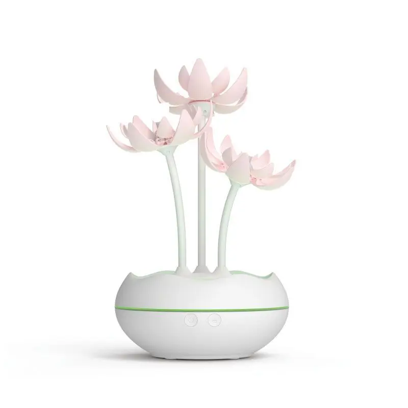 Aromatherapy lamp humidifier Lotus automatic opening and closing night light large capacity diffuser bedroom home silent