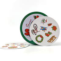 2025 NEW Cards Game Toy Round Iron Box Cards Parent-child Interactive Entertainment  Board Game Holidays Camping Game