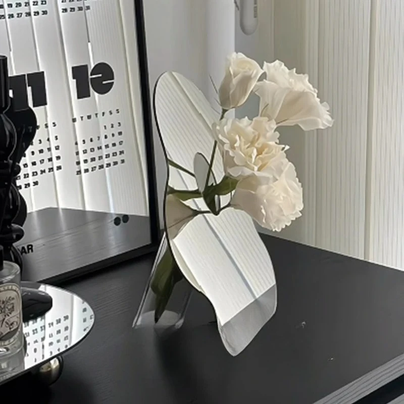 

Акриловая зеркальная ваза - скандинавский минималистичный декор, современная ваза для цветов для гостиной, элитное искусство, декор для прихожей