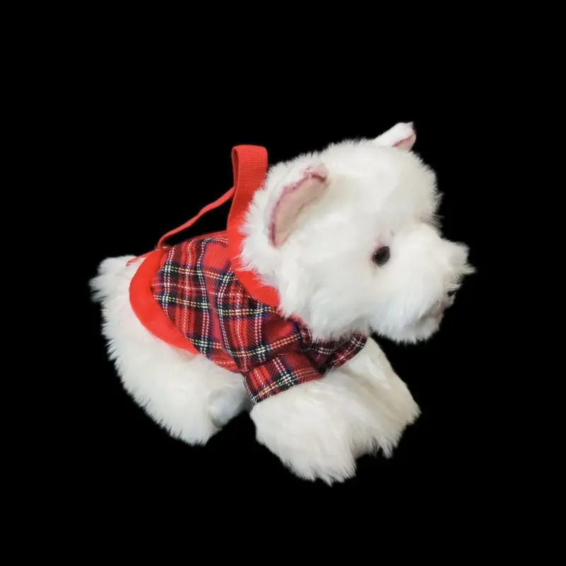 

Милая собака Вест-хайленд, плюшевая игрушка, сумка, маленький папа, белая собака, переноска различных предметов, реалистичные животные, кукла, каваи, игрушки, подарки