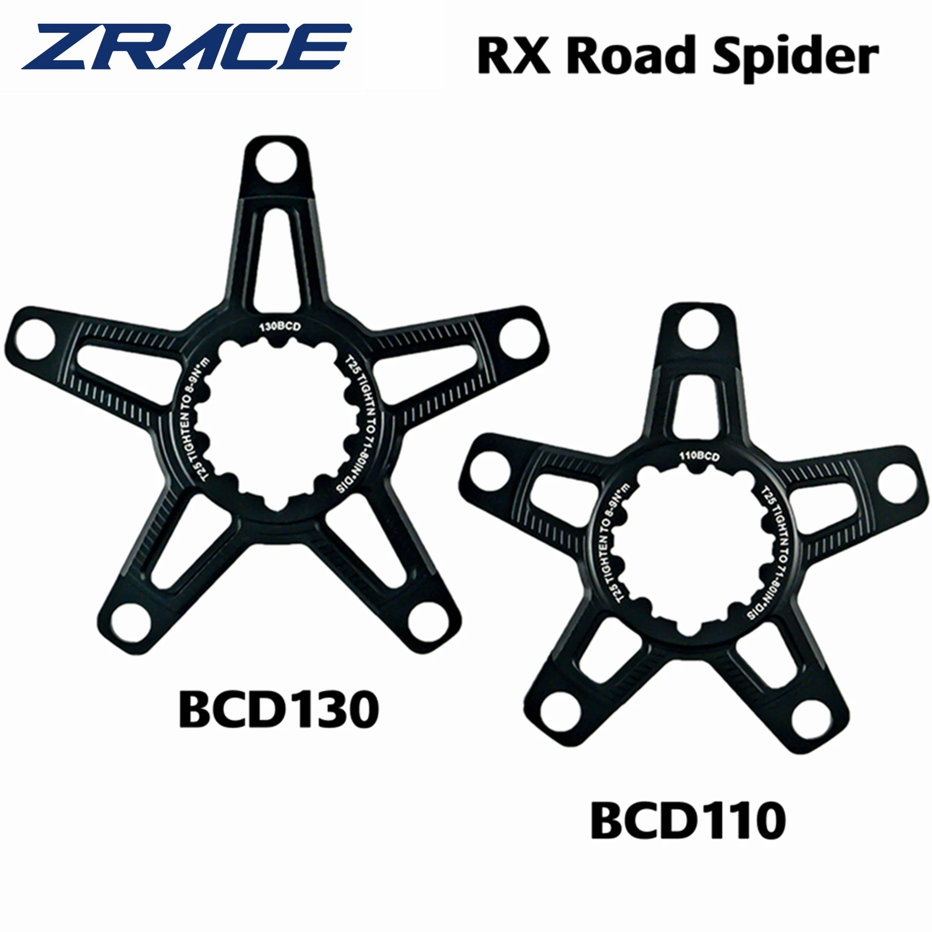 ZRACE RX Road Direct Mount Spider for SRAM 3 Screw Crank,  BCD110 / BCD130 5 Bolt Chainrings