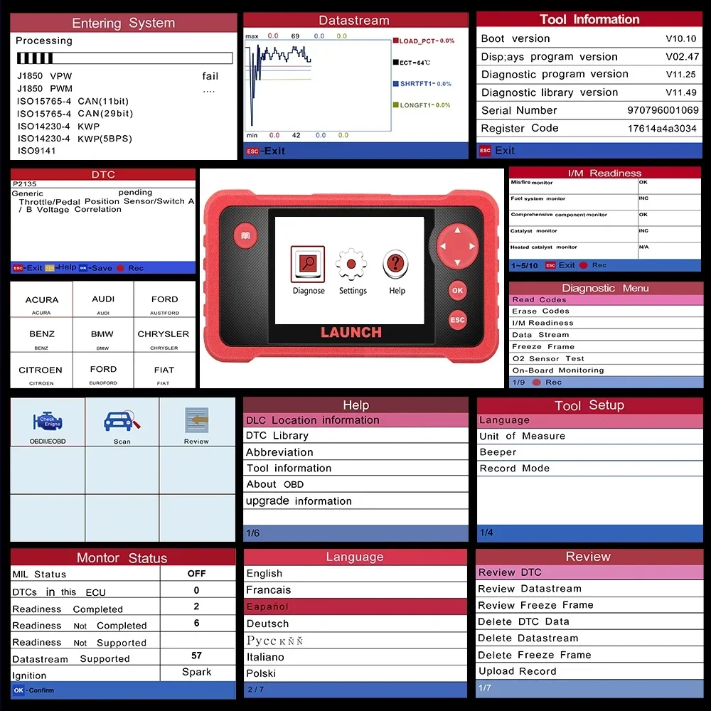 2024 New - LAUNCH X431 CRP123 V2.0 Car Diagnostic Tools Auto OBD2 ABS SRS Airbag Engine AT Auto Diagnostic Scanner Free Update