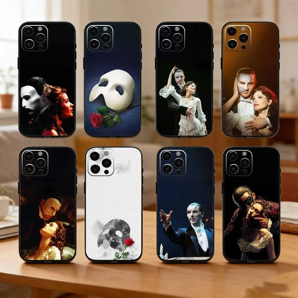 

The P-Phantoms Of the O-Opera Phone Case For iPhone17,16,15,14,13,12 Plus,Max Soft Silicone Black Cover