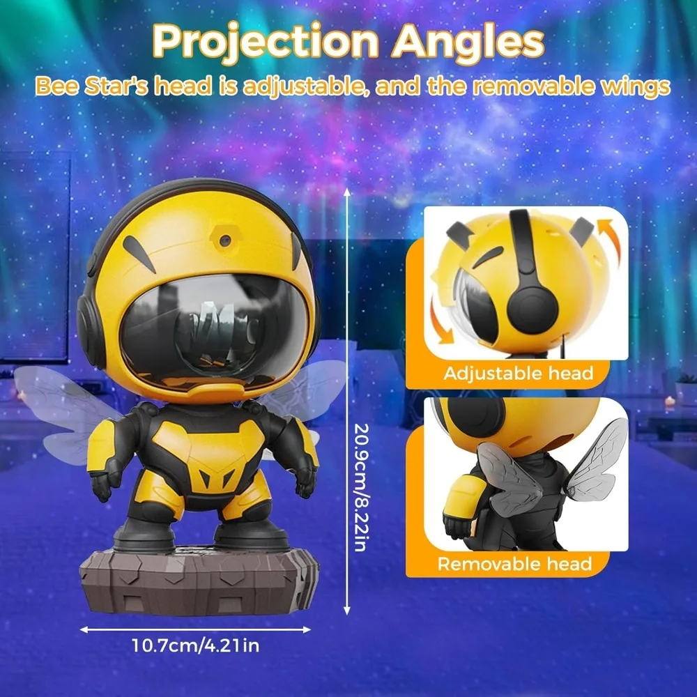 Projektor Galaktyki z Mgławicą, Projektor Gwiazd Lampka LED Sufitowa z 8 Trybami Projekcji Gwiazd, Lampka Nocna Gwieździsta dla Dzieci, Prezent Projektor