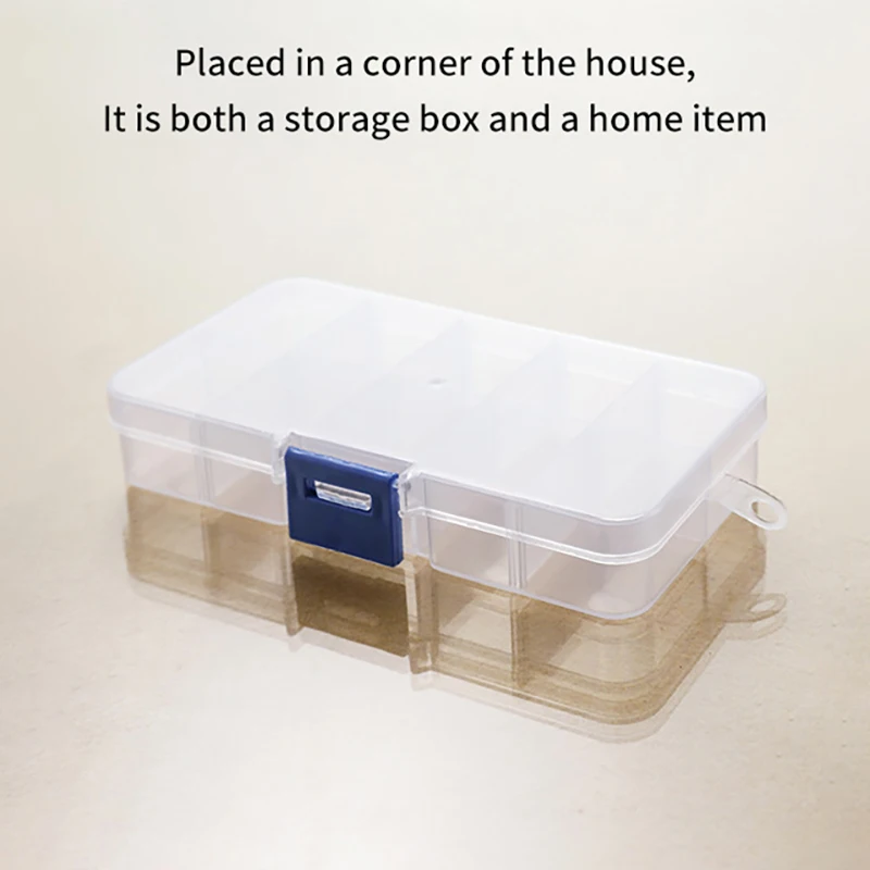 Nail Art Acessórios Caixa De Armazenamento, Organizador De Jóias, Caixa De Flores Secas, Recipiente De Strass, Manicure Tool Box, 10 Grades