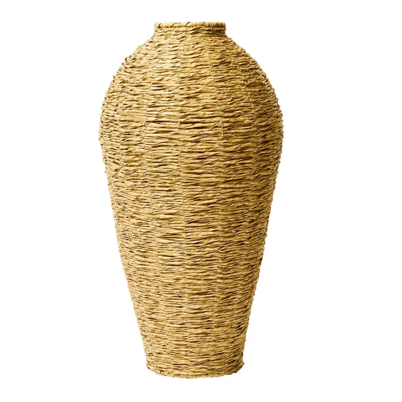 

22" Woven Faux Seagrass Floor Vase