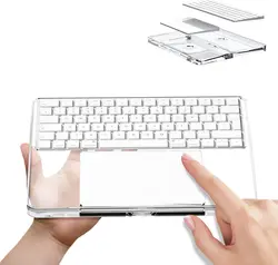 3-in-1 Transparent Acrylic keyboard Stand Tray for Apple Magic Trackpad and Apple Magic Keyboard, Keyboard&Trackpad not Included