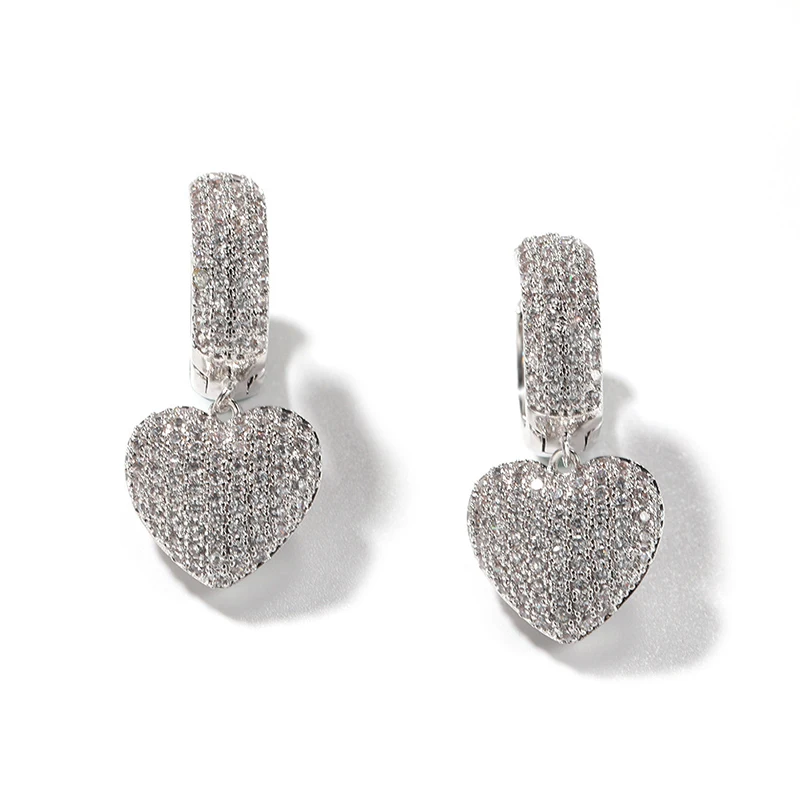 CAOSHI Noble Gold Color/Silver Color Heart Shaped Pendant Earrings Fashion Magnificent Accessories Female Party Jewelry Gifts