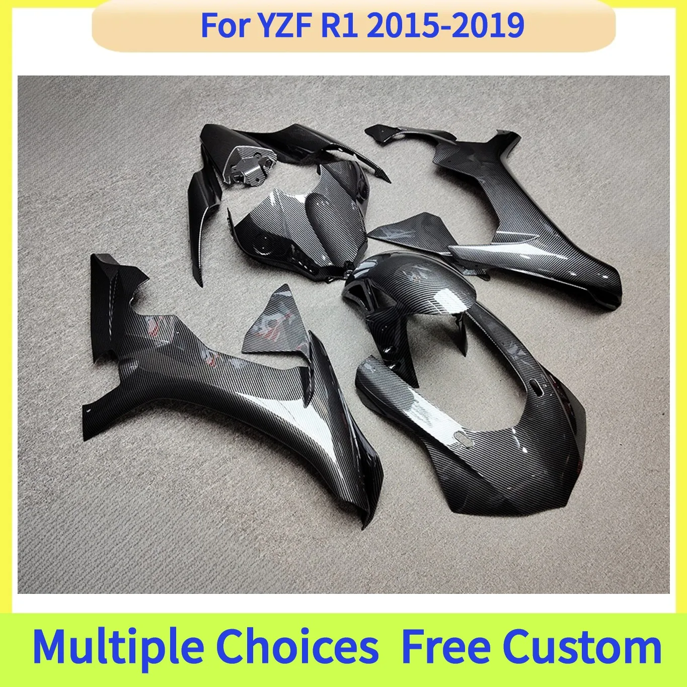 

Комплект обтекателей из АБС-пластика для YAMAHA YZFR1 2015-2019 R1M, глянцевый черный, с карбоновым волокном