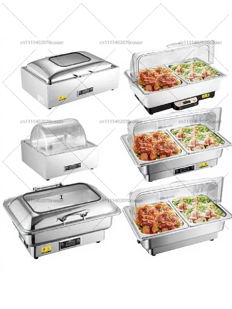 Buffet Stove Food Display with Hydraulic Buffering Cover Anti-Pinch Hand All Steel Handle