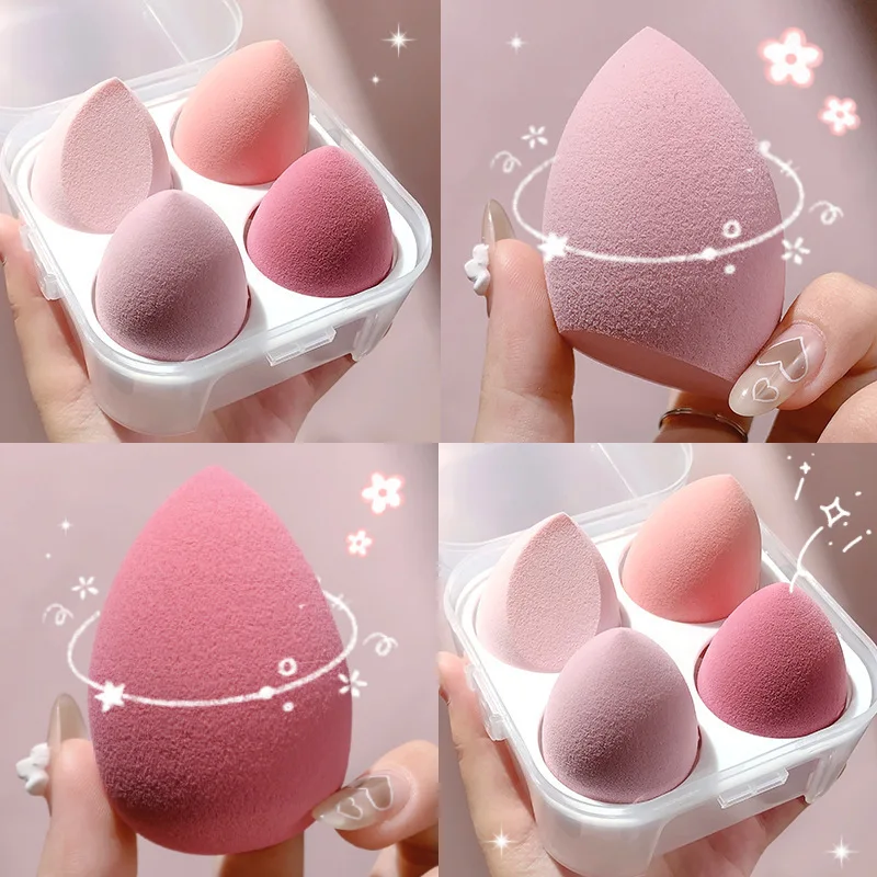 4 stücke Make-up Schwamm Puder quaste trocken und nass kombiniert Schönheit kosmetische Ball Foundation Puder quaste abgeschrägt Make-up Schwamm Werkzeuge