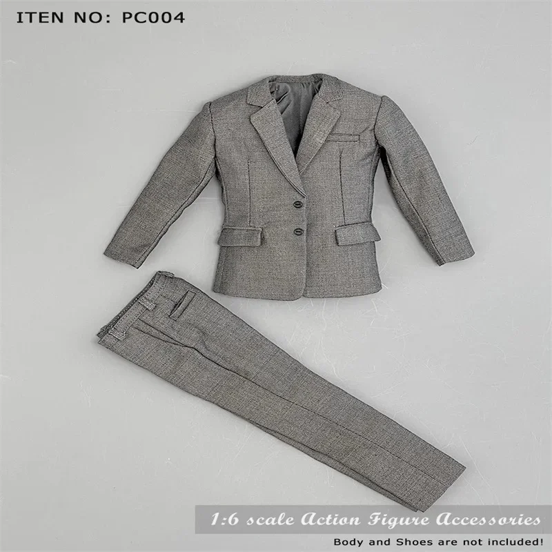 PC004 1/6 Soldato Maschio Moda Grigio Stile Occidentale Vestito Cappotto Camicia Maglia Pantaloni Set Modello Misura 12 ''Action Figure B001 Corpo In Magazzino