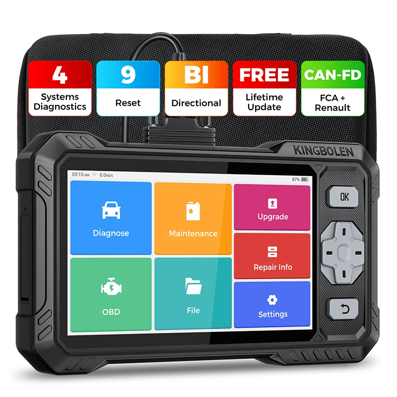 KINGBOLEN New Arrival S608 Four System Automotive OBD2 Scanner With 9 Resets Lifetime Free Update