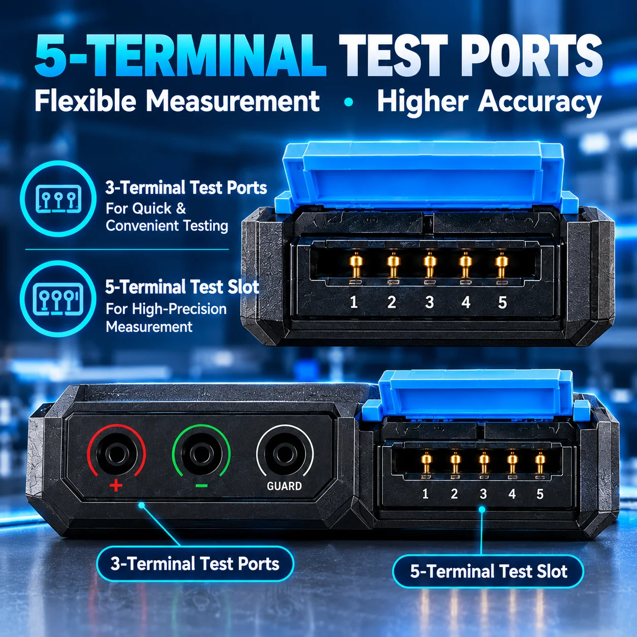 Handheld LCR Meter, 100kHz High Precision Component Tester, 0.3% Basic Accuracy, L/C/R/Z Auto Measurement, Capacitance Meter
